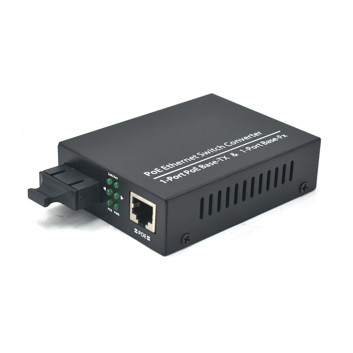 Unmanaged PoE Fiber Media Converter,1 SC 1 PoE Port,Fast Ethernet Plug‑and‑Play for IP Camera & Small Business Network