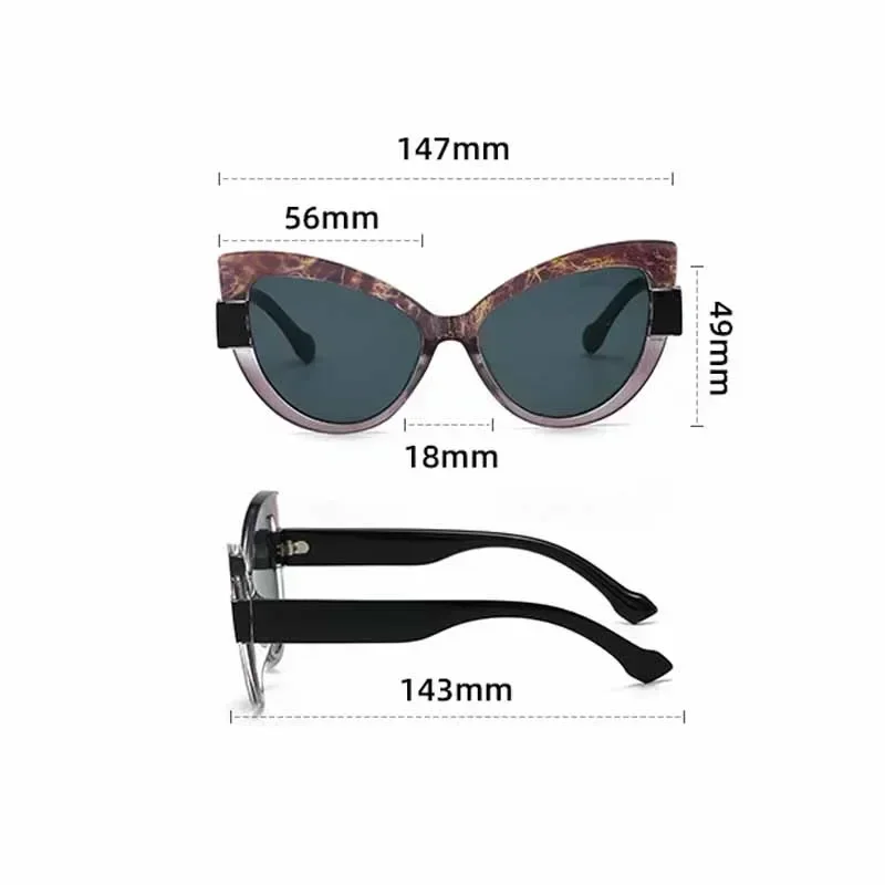New Vintage Oversized Cat Eye Presbyopia Sunglasses for Women Stylish Personalized UV Resistant Far Sight Eyeglasses Diopter