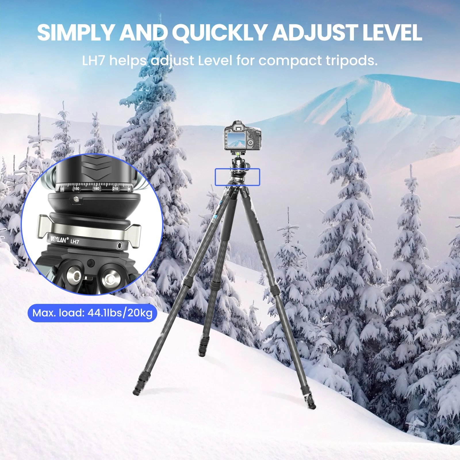 Leveling Base Tripod Head Camera Leveler Adjusting Plate Leveling Head with 3/8\'\' 1/4\