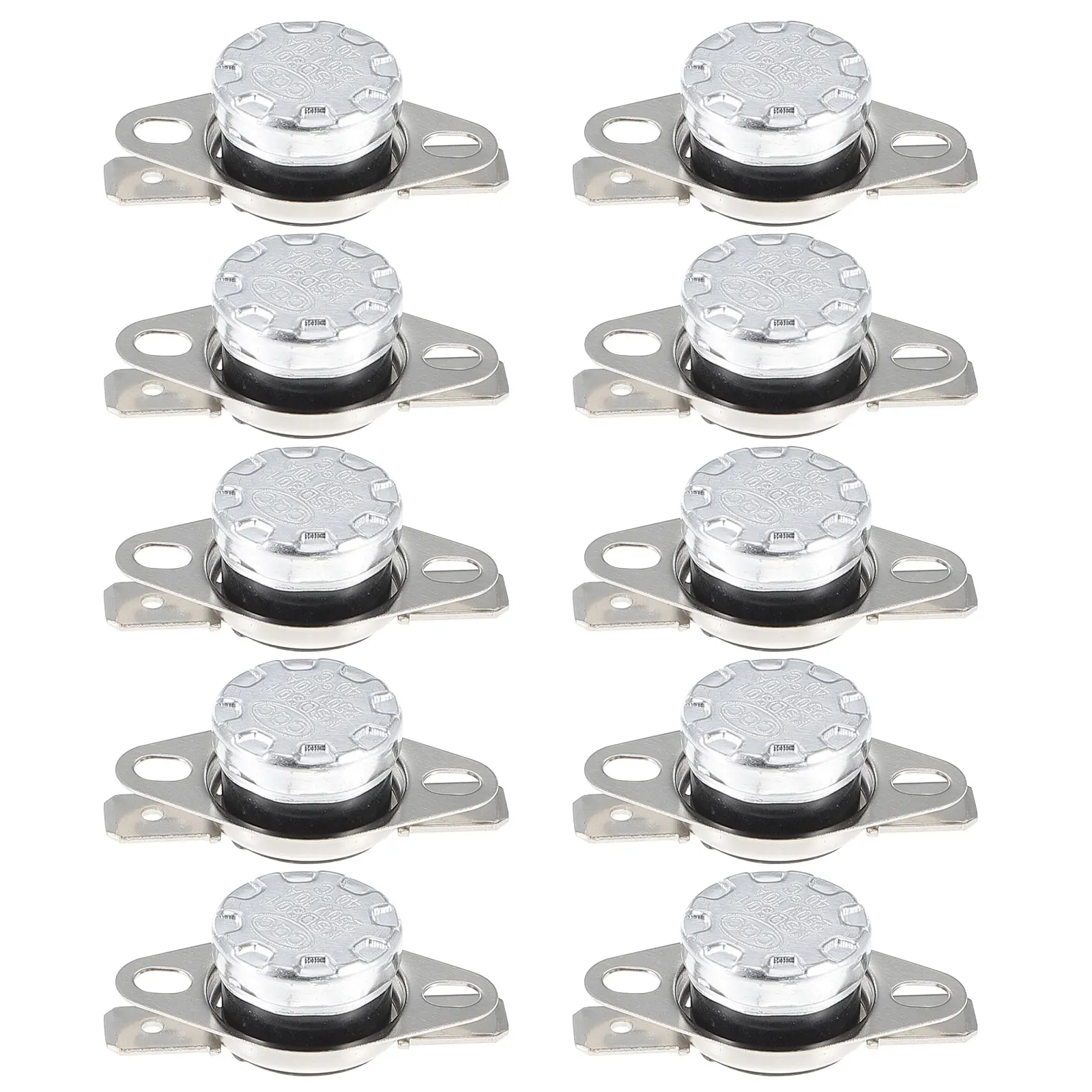 10Pcs Normally Open Thermal Thermostat Temperature Control for Microwave Oven Coffee Maker Oven Heater Durable Aluminum Material
