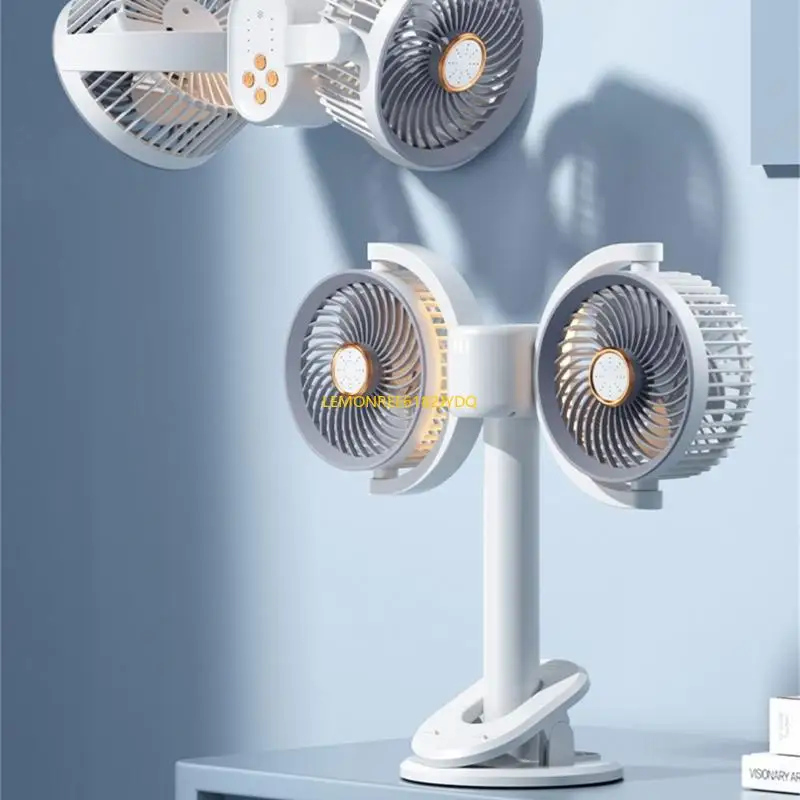 M7DF Двойной конец циркулирующий вентилятор USB Powered Desktop Fean вентилятор с регулируемым углом в спальне ночной светлый