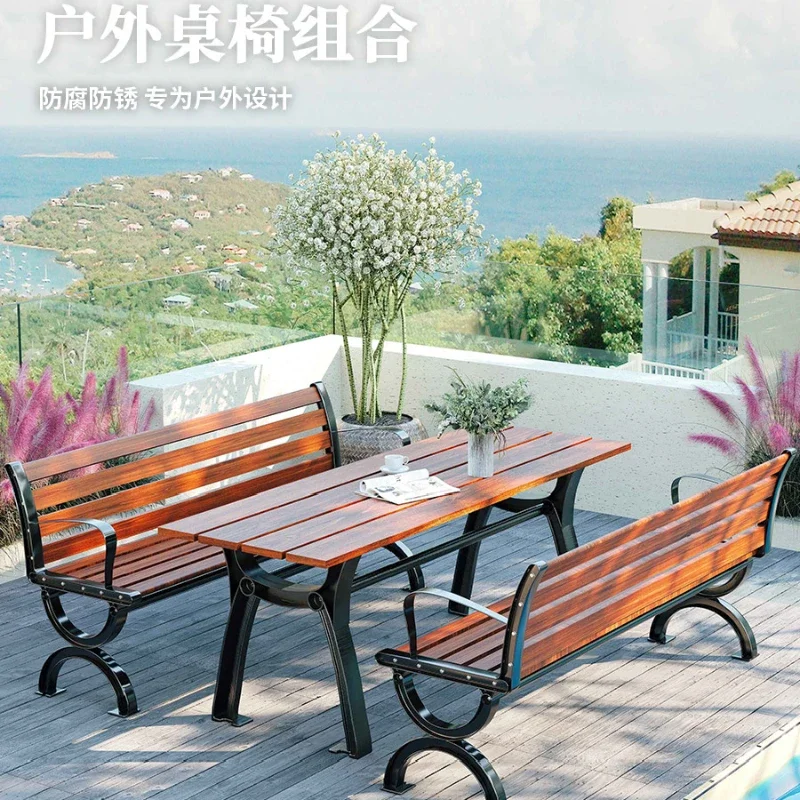 

Outdoor Outdoor Cast Aluminum Table and Chair Courtyard Terrace Chair Balcony Tea Table Assembly Waterproof and Sun Protection