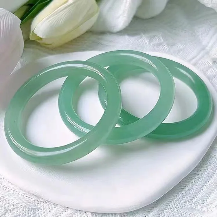 

Natural Myanmar Jadeite Green Jade Bangle Women Healing Gemstone Fine Jewelry Genuine Grade A Burma Jade Bangles Round Bracelets
