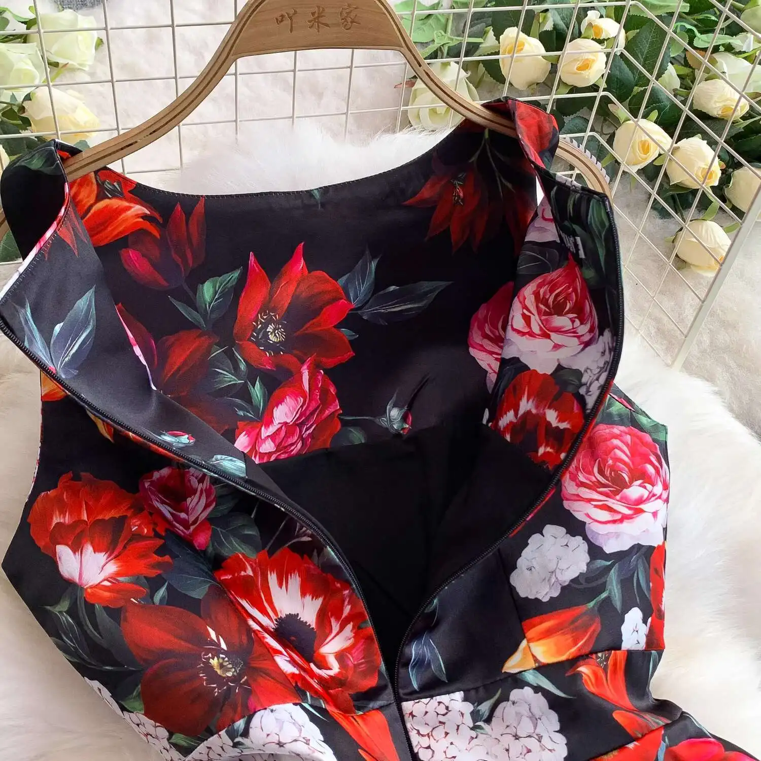 Robe longue en Satin à fleurs pour femmes, élégante, Jacquard Dobby, mi-longue, imprimée, sans manches, Vintage, décontractée