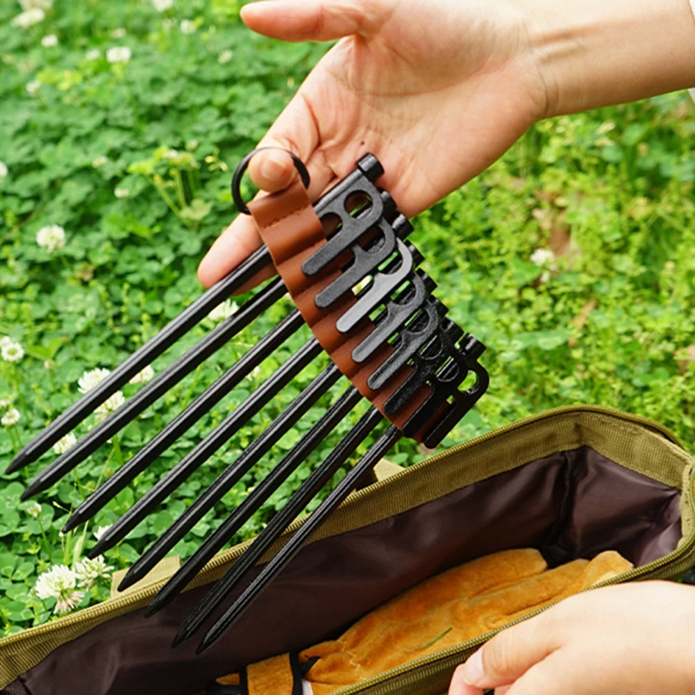 Camping Tent Stake Bag With 8 Holes High Quality Lightweight Storage Bag For Camping Storaging