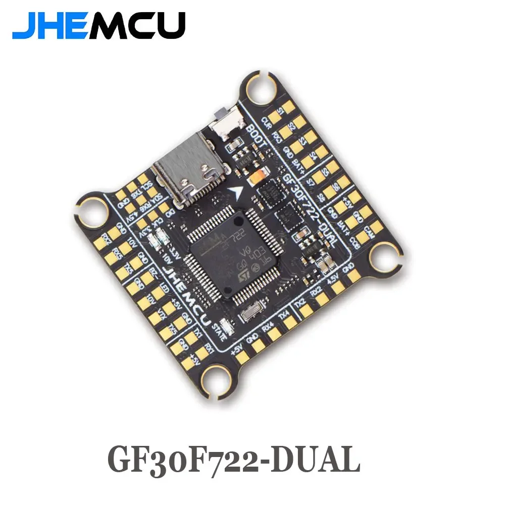 JHEMCU GF30F722-Dual F722 비행 컨트롤러, 더블 BEC 더블 자이로 3-6S Lipo, RC FPV 프리스타일 드론용, 30.5x30.5mm