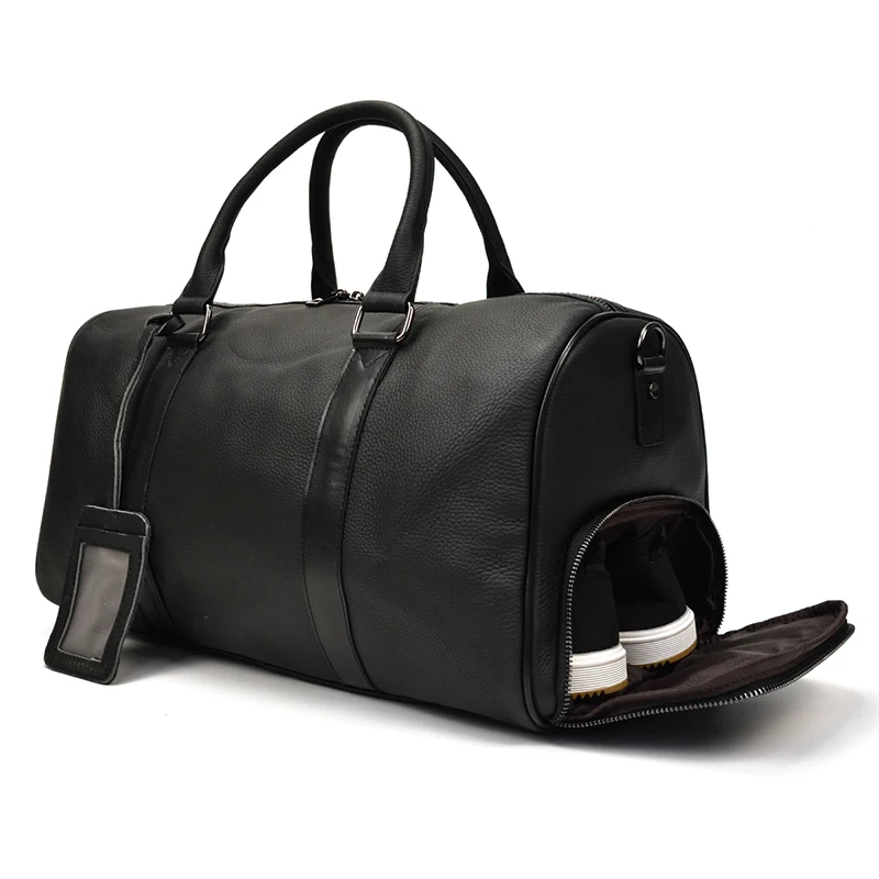 Borsone in vera pelle di moda Borsa da viaggio d\'affari da donna in pelle di mucca grande Borse a tracolla grandi nere Borse da viaggio per il fine
