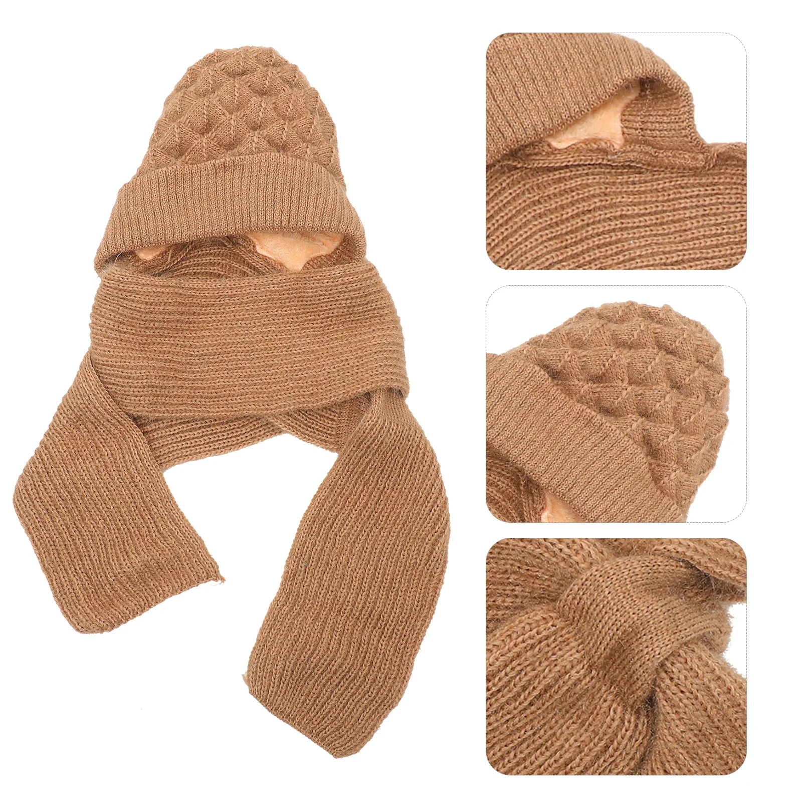 

Outdoor Hooded Scarf Warm Winter Women Fashion Stylish Comfortable Durable Neck Warmer Polyester Scarf and Hat