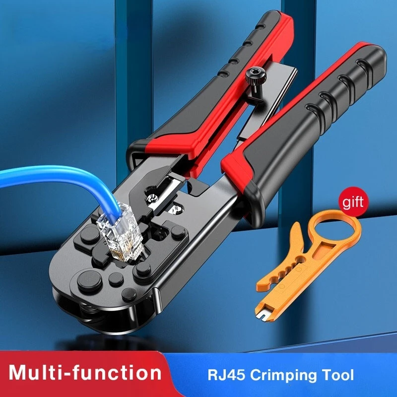 Cabo de Rede Crimpagem Tool Kits Stripper Punch Down Cabo Ethernet Crimper Ferramentas de Corte Rj45 Rj12 Rj11