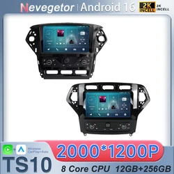 Android 16 Autostereo For Ford Mondeo MK4 2007-2014 5G Wifi Car Radio Multimedia Player GPS Navigation No 2din DVD HDR QLED