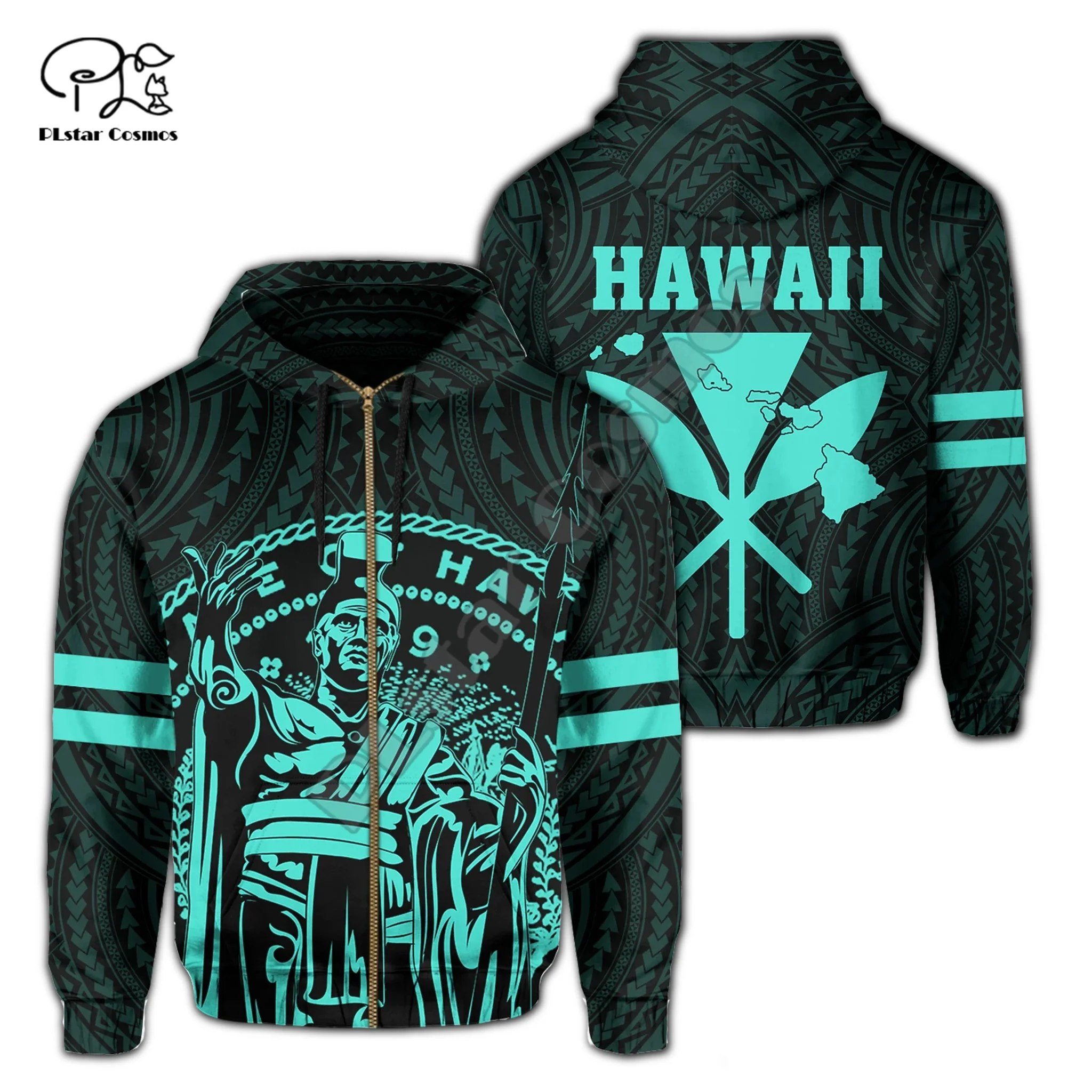 Hawaii Island Polynesian Culture Kanaka Retro Vintage Tattoo Tracksuit 3DPrint Streetwear Casual Funny Harajuku Jacket Hoodies Y