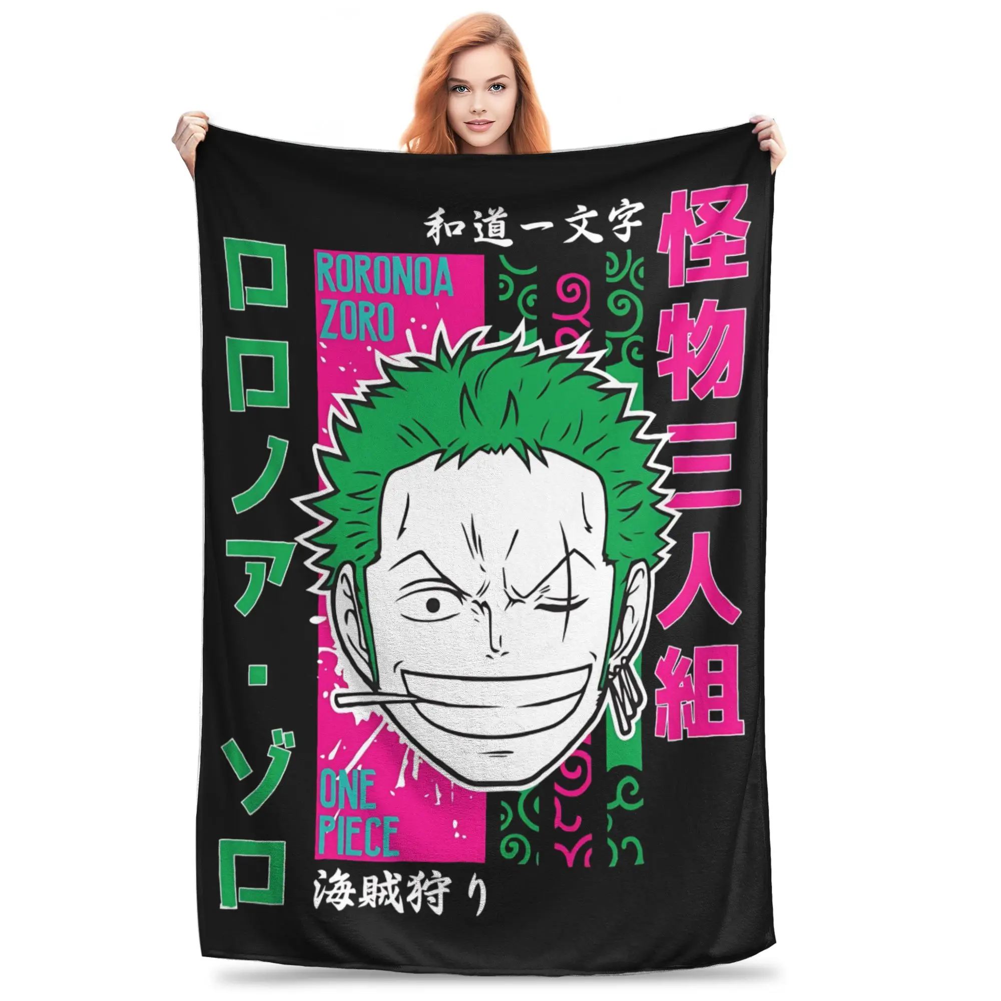 1PC One Pieces Anime Zoro Blanket Throw Blanket  Novelty Warm Blanket All Season Home Gift