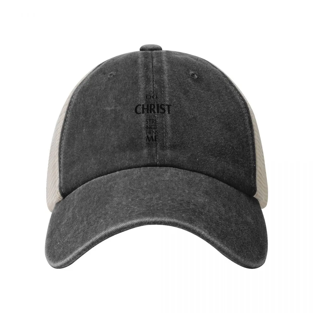 ฉันสามารถทำทุกอย่างผ่านทาง Christ Cap หมวกเบสบอล christia หมวกตาข่ายผ้าฝ้ายคาวบอย