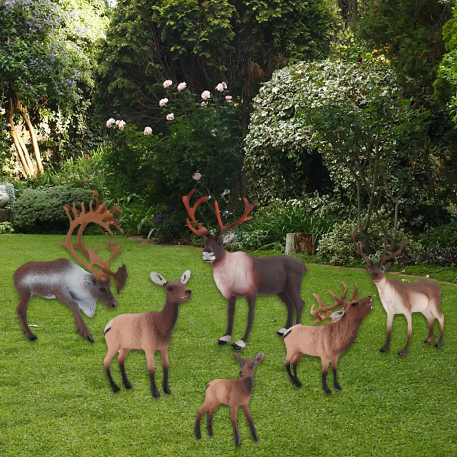 of PVC Simulation Elk Toys Animal Model Crafts Forest Figurines Playset Desktop Decor