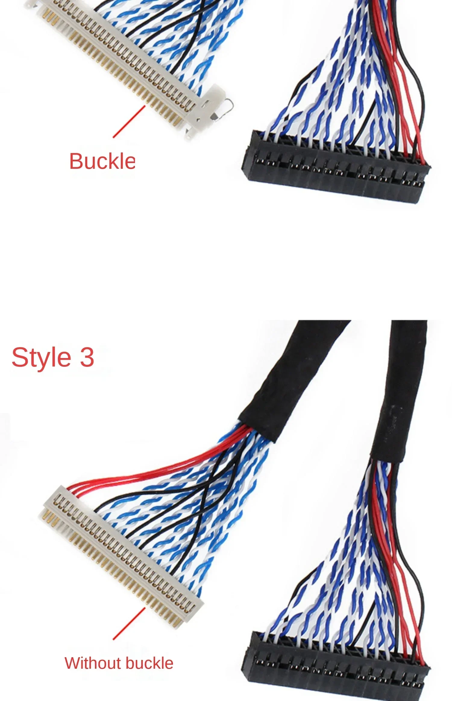 FIX-30PIN LCD LVDS podwójny 8 podwójny 8 Panel wyświetlacza kabel z klamrą do kart z przewód uziemienia 30/40/50/60/80/150cm