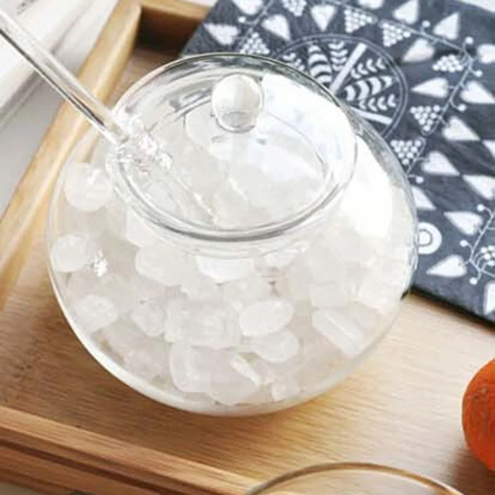 

350ml Large Round Glass Spice Jars Thick Storage Containers Kitchen Tool Glass Lid Spoon Spice Jars Nut Container