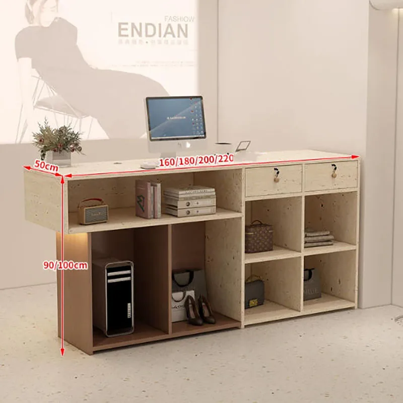 Modern Beauty Reception Desk Display Luxury Reception Desk Vintage Office Salon Aesthetic Trendy Bancone Commercial Furniture