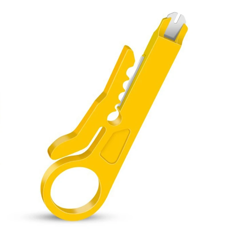 1Pc Cable Stripping Pliers Portable Network 110 Module Crimping Tool Multifunctional Small Yellow Knife Stripping Pliers