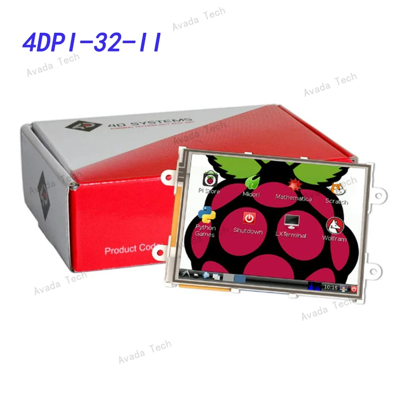 

Avada Tech 4DPI-32-II Raspberry Pi HAT/Add-on Plate 3.2 ", 320x240 pixel Raspberry Pi Rev 2