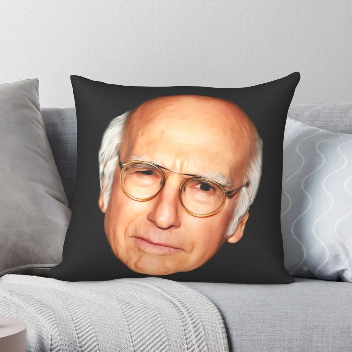 Larry David Pillowcase Polyester Linen Velvet Creative Zip Decor Pillow Case Car Cushion Cover Wholesale