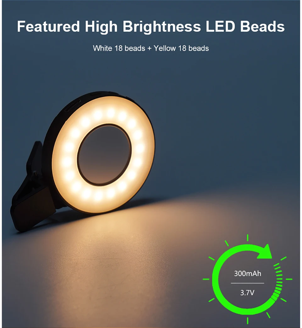 

FEICHAO Магнитный зажим для мобильного телефона, светодиодный кольцевой заполняющий светильник для Magsafe для iPhone 13, 14, 15, лампа для селфи, перезаряжаемая