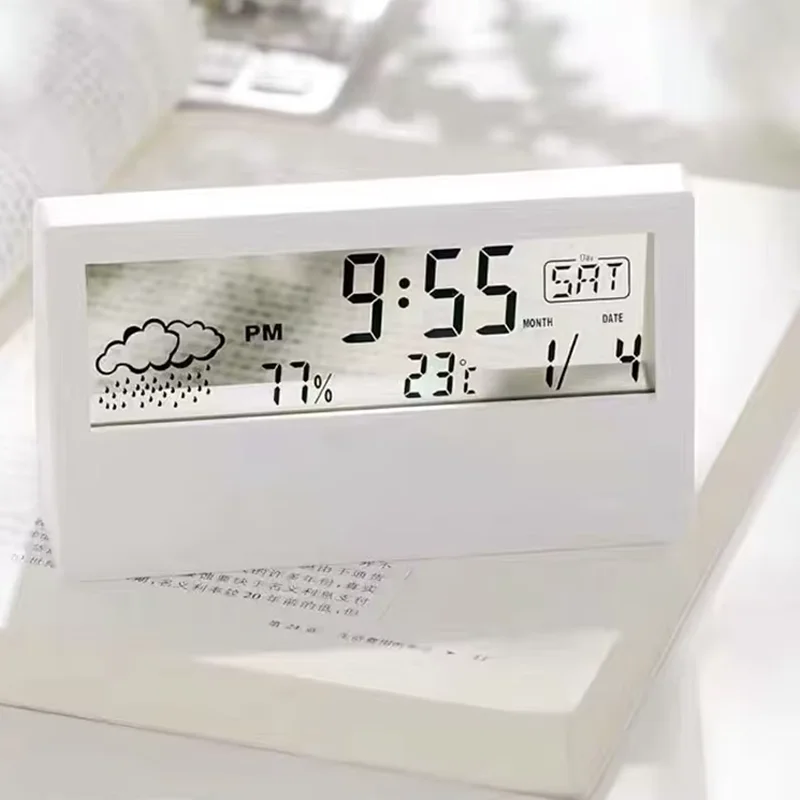 

LED Thermometer Thermo-Hygrometer Multifunction Electronic Temperature Humidity Meter Weather Station for Home With Alarm Clock