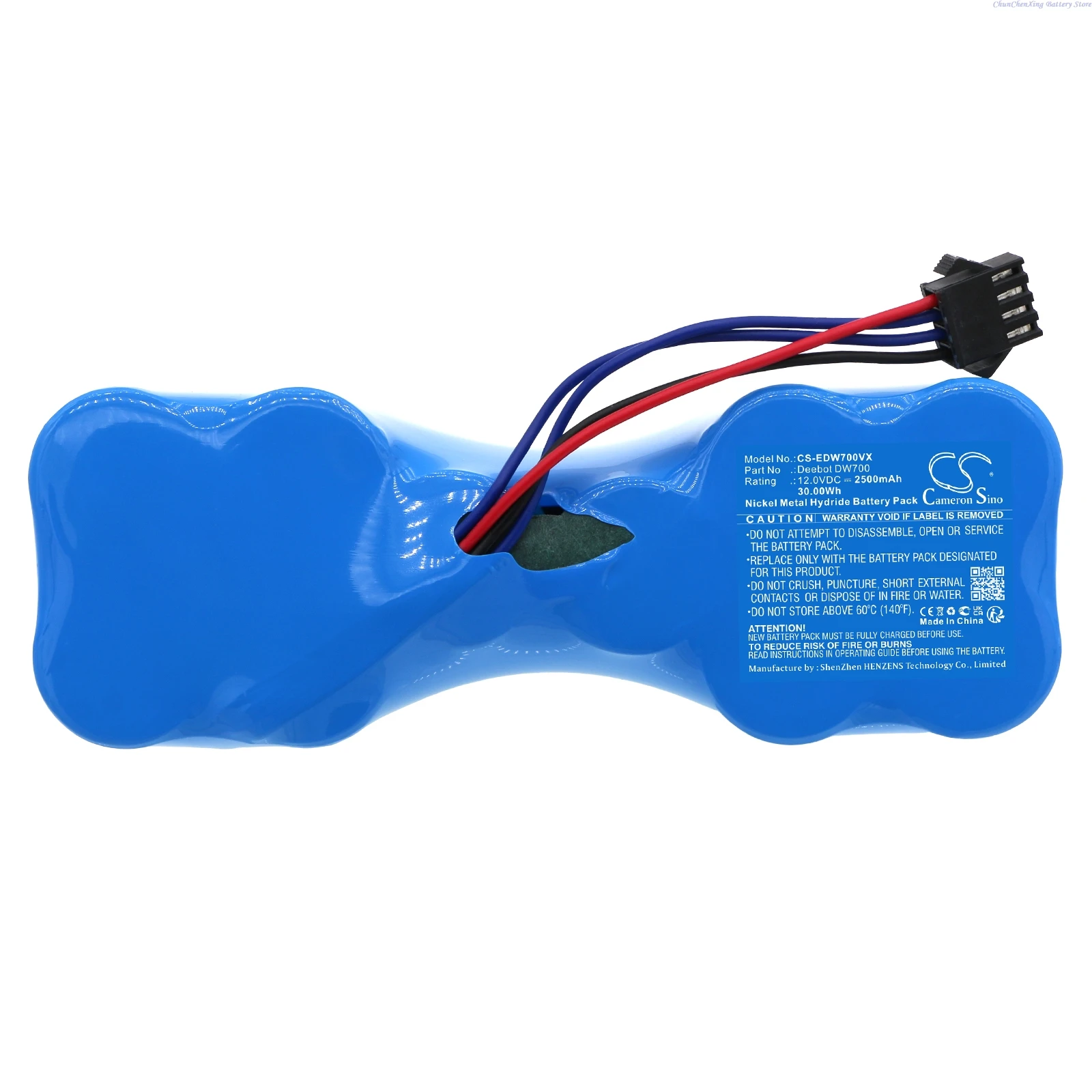 H-SC3000P de batterie CS 12.0V 2500mAh, 10001534,210-1620-0016 pour Ecovacs Deebot DW700,DW700-WR,DW701,DS620,DC78,300,D300, Chr78 + TOadvocate