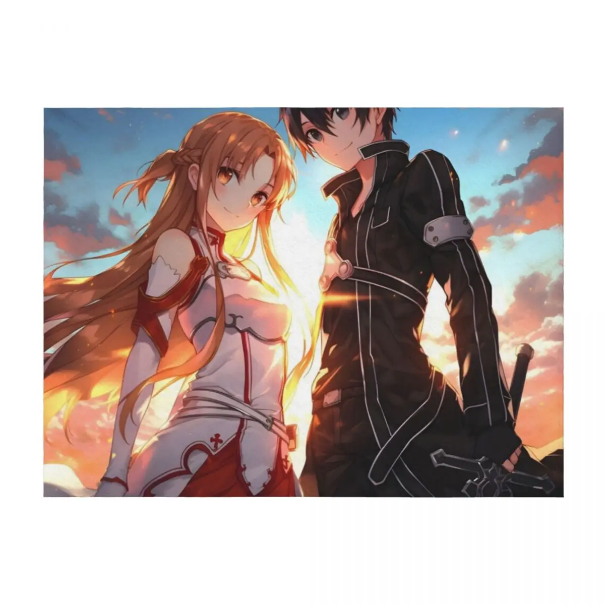 

Asuna SAO Cute Anime Girl Throw Blanket for winter Multi-Purpose Hairy Travel Blankets