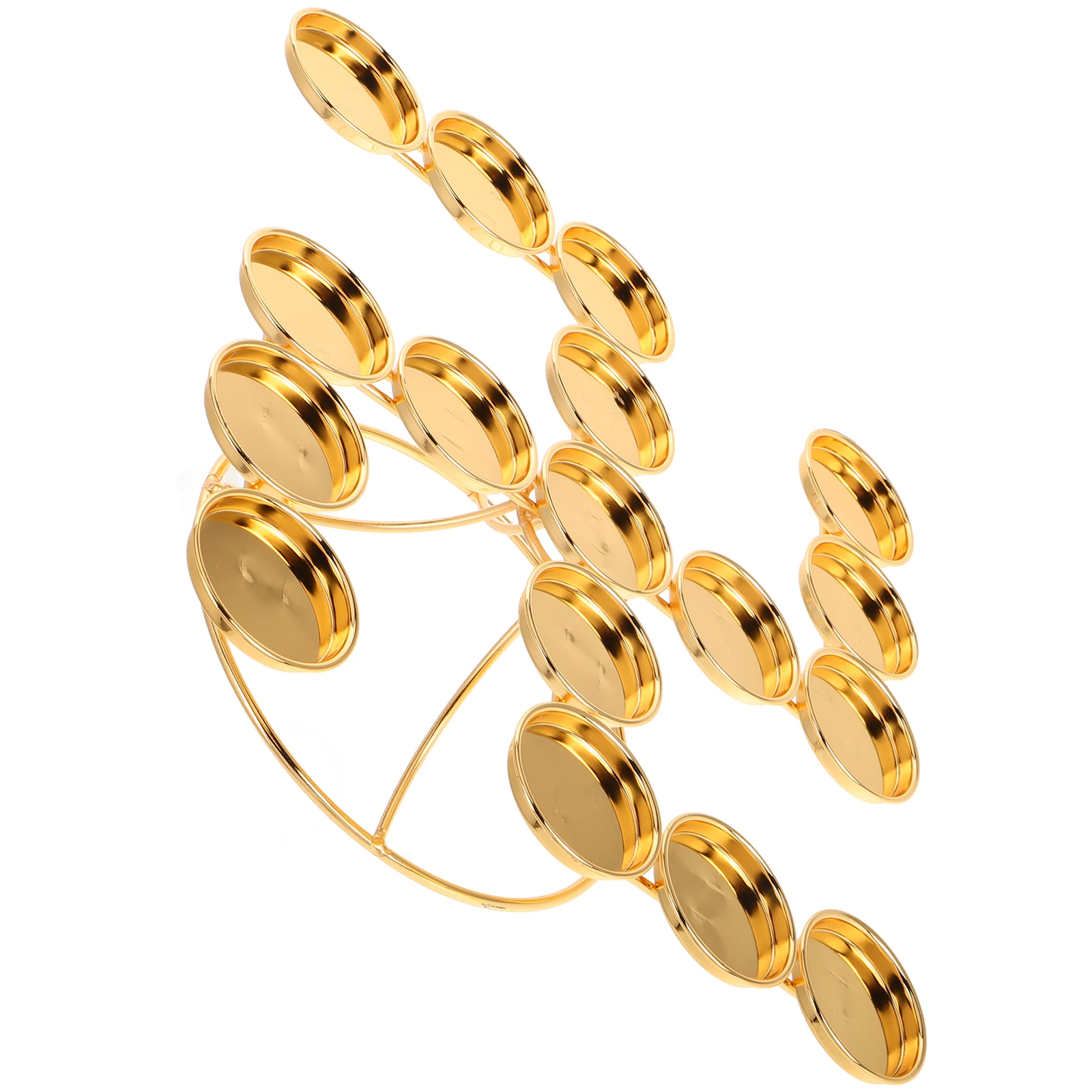 

1 set Round Ten Thousand Characters 17-Grade Butter Lamp Holder Iron Candlestick Stand Multicandle for Temples