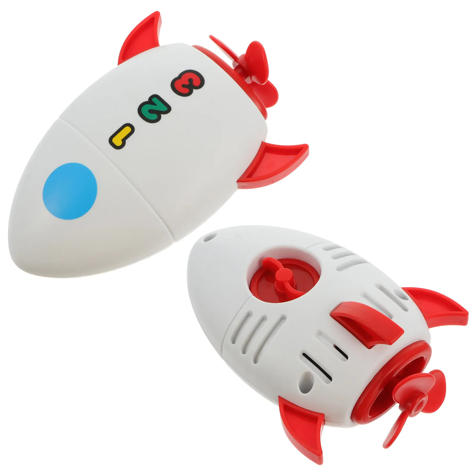 

Набор из 2 игрушек-ракеток для игр в воде, прочный пластиковый, на пружинке, для купания малышей, подарок, очаровательная форма, безопасные края, Рождество