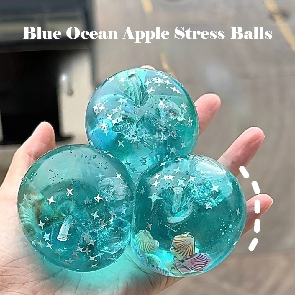 

Taba Squishy Blue Ocean Apples Stress Balls Sensory Fidget Toy Slow Rise Squishy Toys for Kids and Adults Squeeze Relax Gift