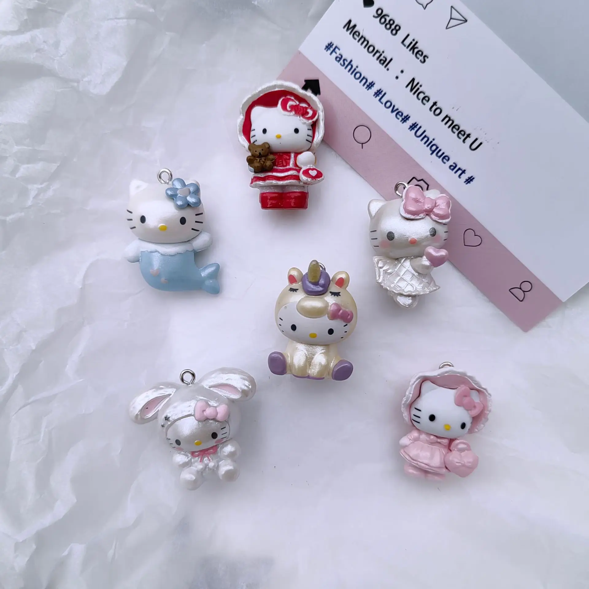 

New versatile metallic KT cat and sheep eye pendant mini-sized doll DIY mobile phone sticker material pendant decoration