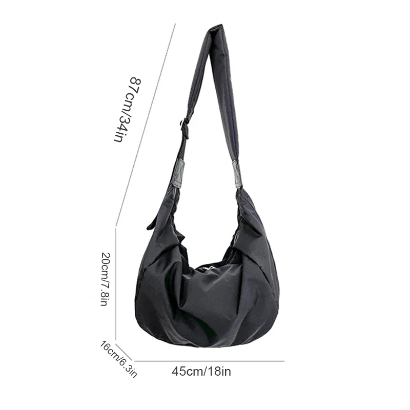 Bolso de hombro de nailon para mujer, bandolera informal de gran capacidad, estilo coreano, juvenil, 2023