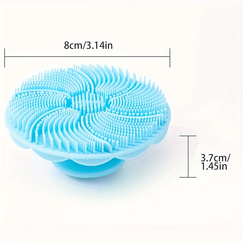 Set di spazzole per il viso in silicone da 3 pezzi: spazzole per il viso a fiori in silicone morbido per una pulizia profonda, esfoliazione, rimozione di punti neri e A