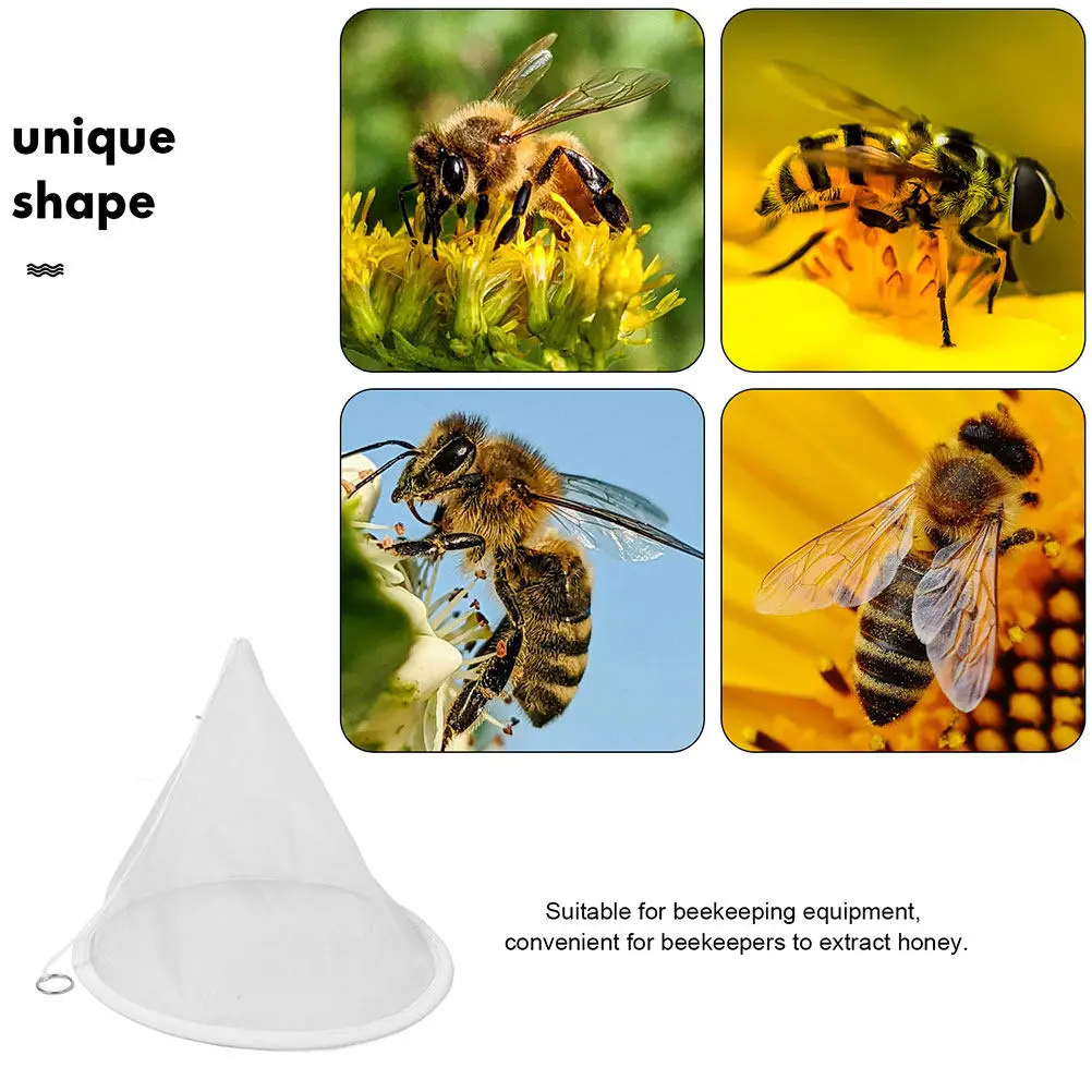 2Pcs 150 Mesh Conical Nylon Honey Filter Strainer for Honey Extraction Beekeeping Equipment Pure Filtration Tool Reusable