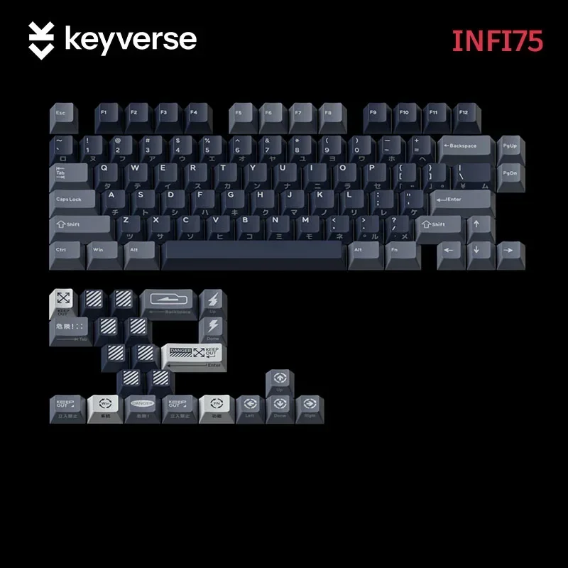 Keyverse Infi75 Keep Out Mechanical Keyboard 75 Key Hot Swappable 3-mode Usb/2.4g/bluetooth Wireless Rgb Backlight Gaming Keyboa