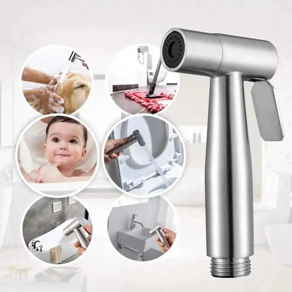 

High Pressure Handheld Bidet Sprayer Set Stainless Steel Self Cleaning Women Washer Sprinklers Adjustable Non-leakage