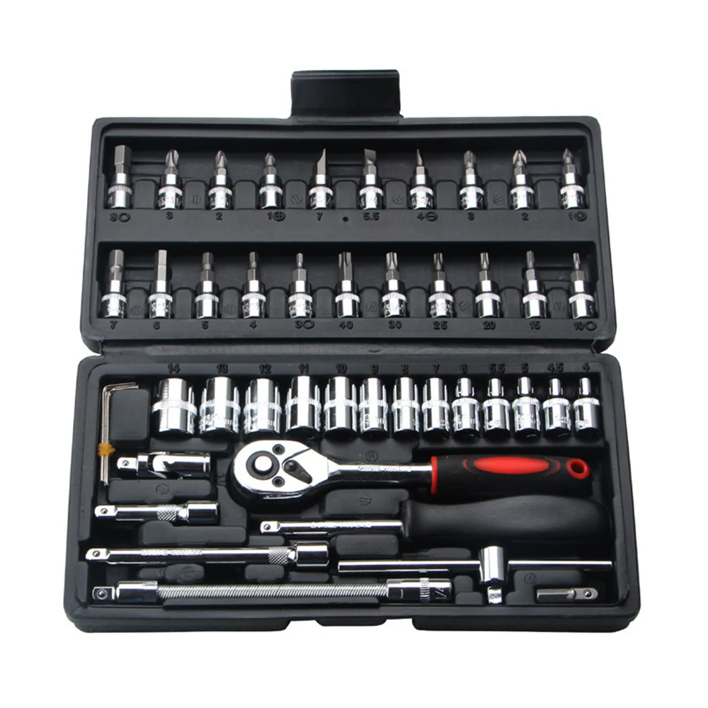 

46 PCS Car Tool Set, 1/4 Inch Car Repair Tool Set, Hand Tool Set