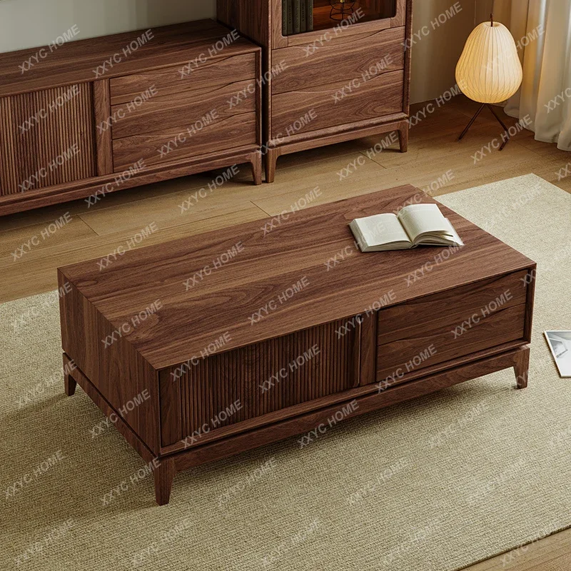 black walnut antique tea simple solid wood living room coffee table