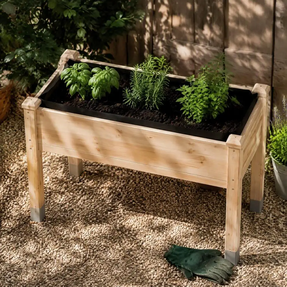 Raised Bed Weed Barrier Raised Garden Bed Liner Breathable Non Woven Fabric Planter Box Liner Soil Containment Water for Veg