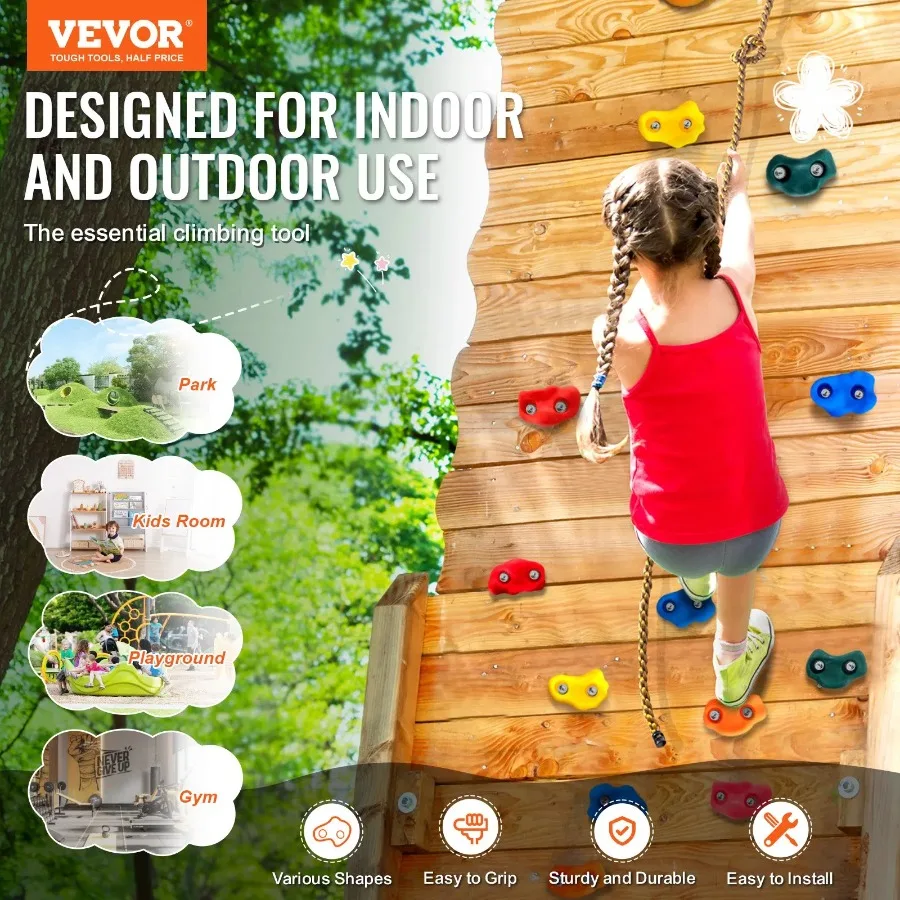 25 soportes para escalada en roca, rocas para escalar con asas de cuerda anudadas