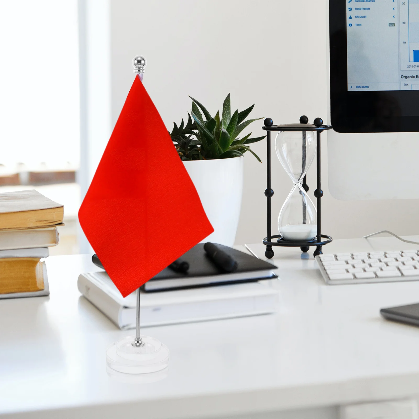 

Desktop Flagpole Stand Stainless Steel Glass Heavy Duty Metal Flag Holder Stable Base for Meeting Room Office Flagpole Holder