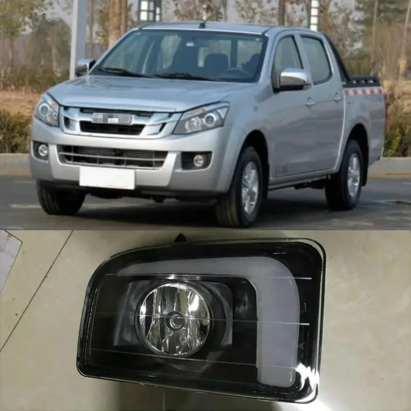 1 set LED DRL Daytime Running Lights 12V ABS Fog Lamp Cover with turn signal For ISUZU D-MAX DMAX 2014 2015