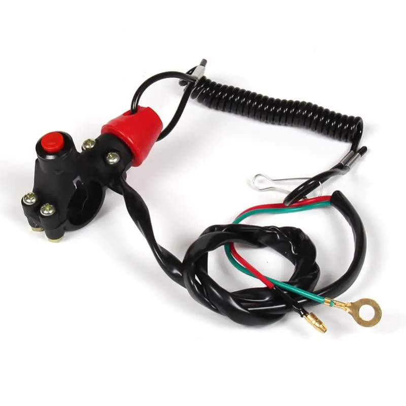Handlebar 2 Wire Tether Kill Switch Apply For 49cc Dirt Pit Bike ATV Go Kart 4 Wheeler Quad Trail Bike Waterproof