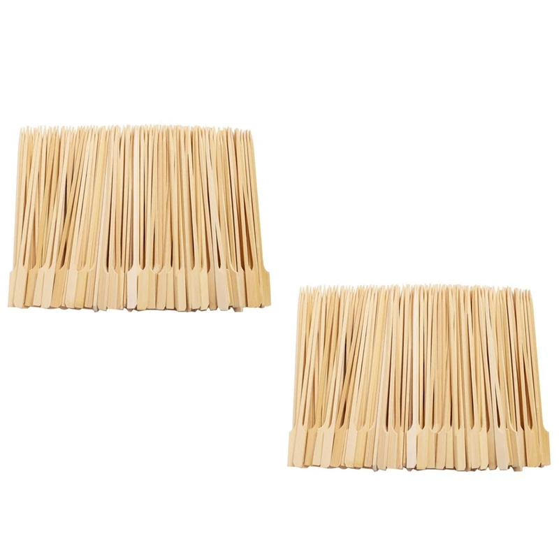 

1000Pcs Bamboo Paddle Skewers Barbecue Bamboo Skewers Cocktail Sticks For Barbeque Kebabs Cocktails Buffets Party 12Cm