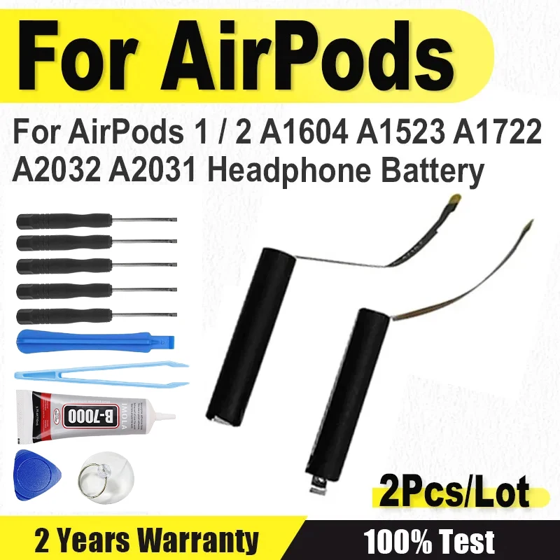 

Аккумулятор для airpods 1-й 2-й A1604 A1523 A1722 A2032 A2031 air pods 1 air pods 2 A1596 сменный аккумулятор GOKY93mWhA1604