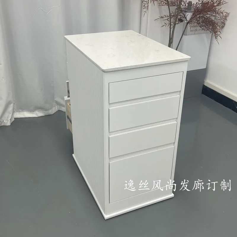 Salon Tool Storage Cabinet Multi-Layer Single-Sided Double-Sided Four-Layer with Marble Counter for Hair Studio Shop Home