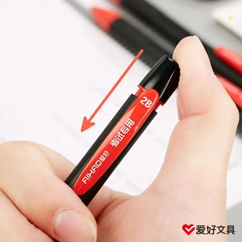 Đầu Dẹt Kiểm Tra Cơ Bút Chì Vẽ 2B Nạp Lại Viết Tự Động Soạn Thảo Bút Chì Có Tẩy Văn Phòng Học Trang Sức Giọt