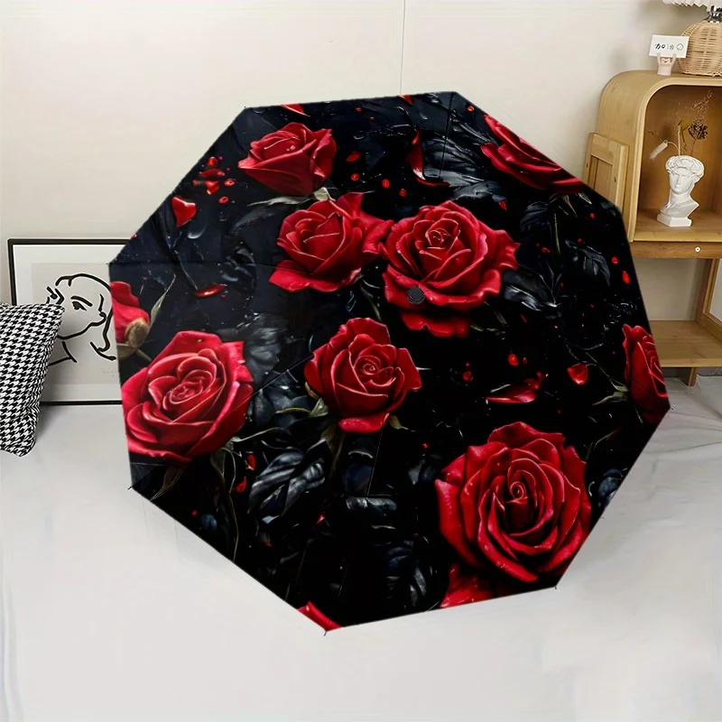 

Зонт Rose 2, ветрозащитный, складной, с автоматическим открыванием/закрыванием, усиленная конструкция с 8 ребрами и железными вставками, El