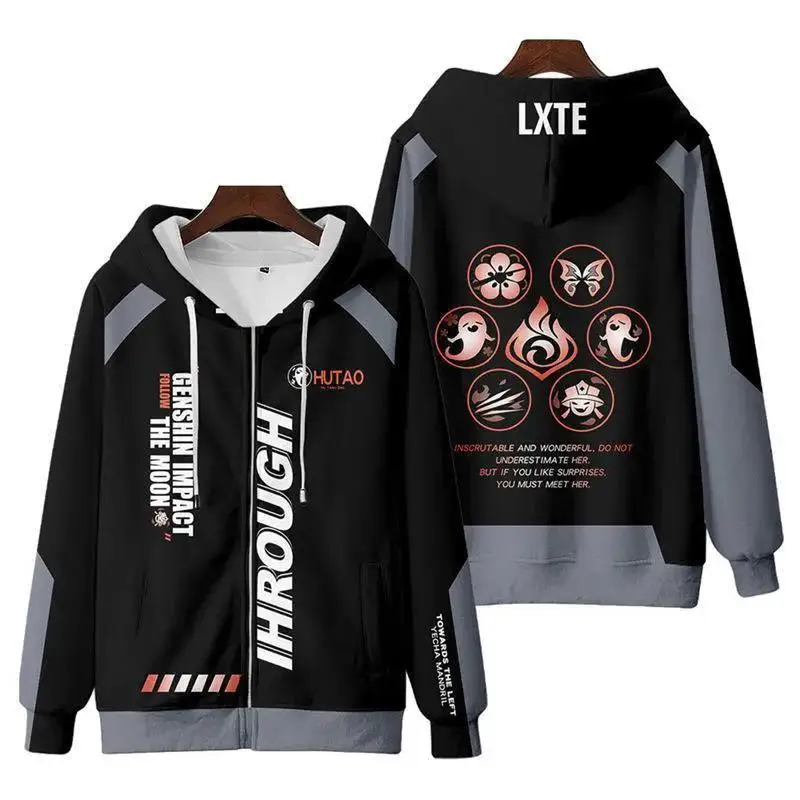 Anime Kawaii Genshin Impact Hu Tao 3d Hoody Pullover Cosplay Men Women Zipper Hoodies Jacket Tops Long Sleeve Hooded Sweatshirts